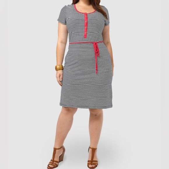 Lands’ End • Striped T Shirt Dress - Picture 1 of 9